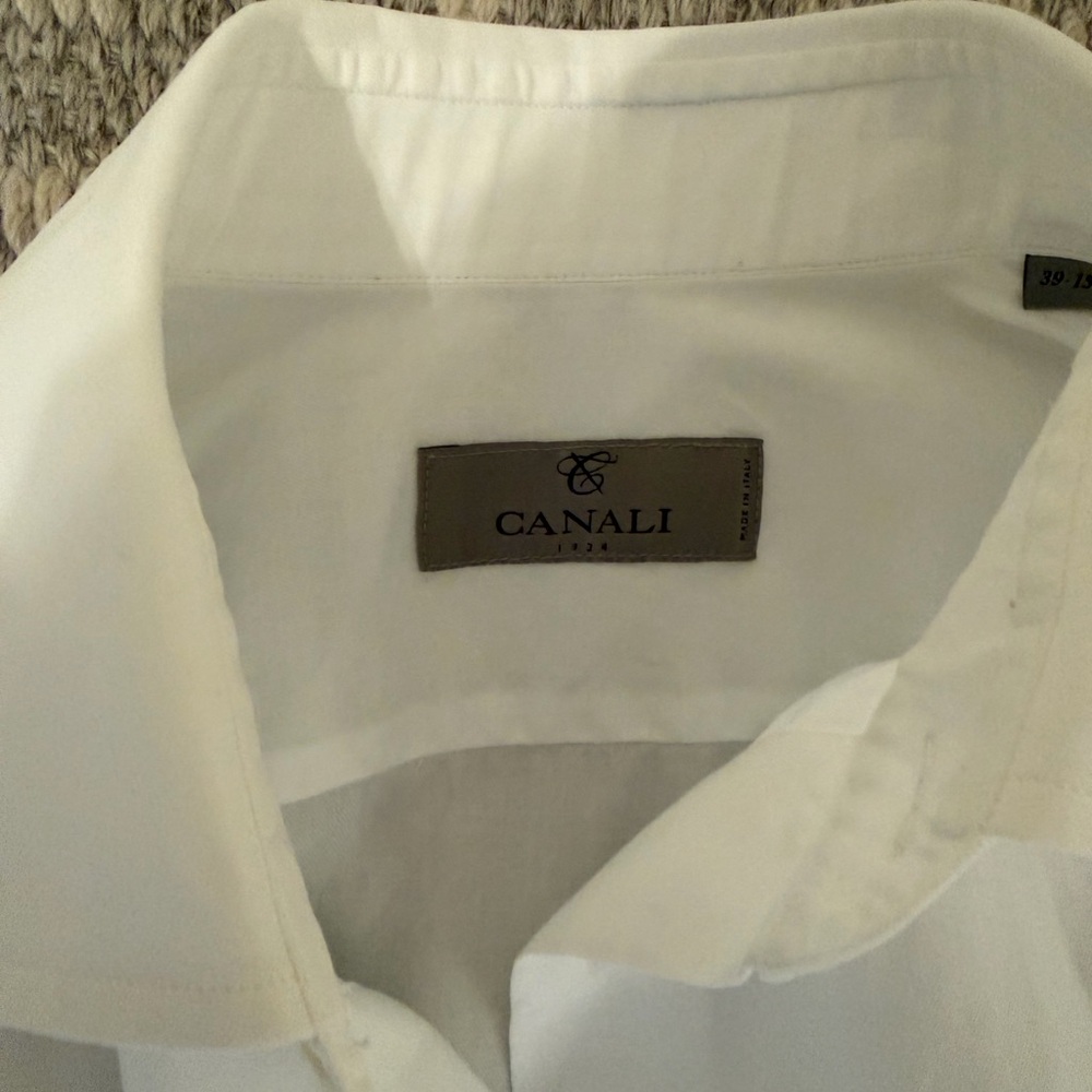 Canali Men's Crisp White Dress Shirt